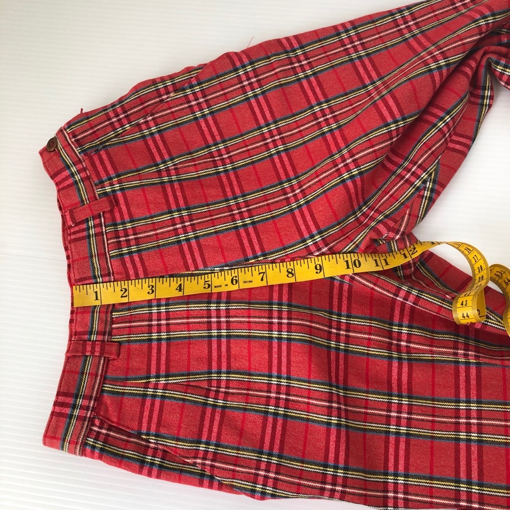 Vintage 90’s Red Plaid Stirrup Pants, 24* - Picture 5 of 12